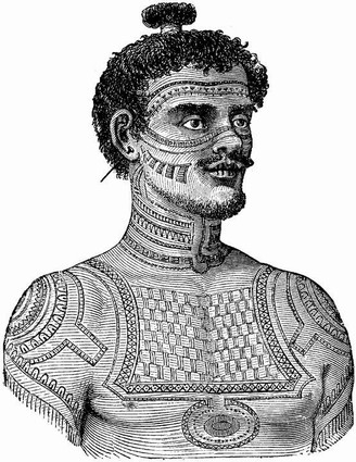 Ancient Tattoos on Tribal Man